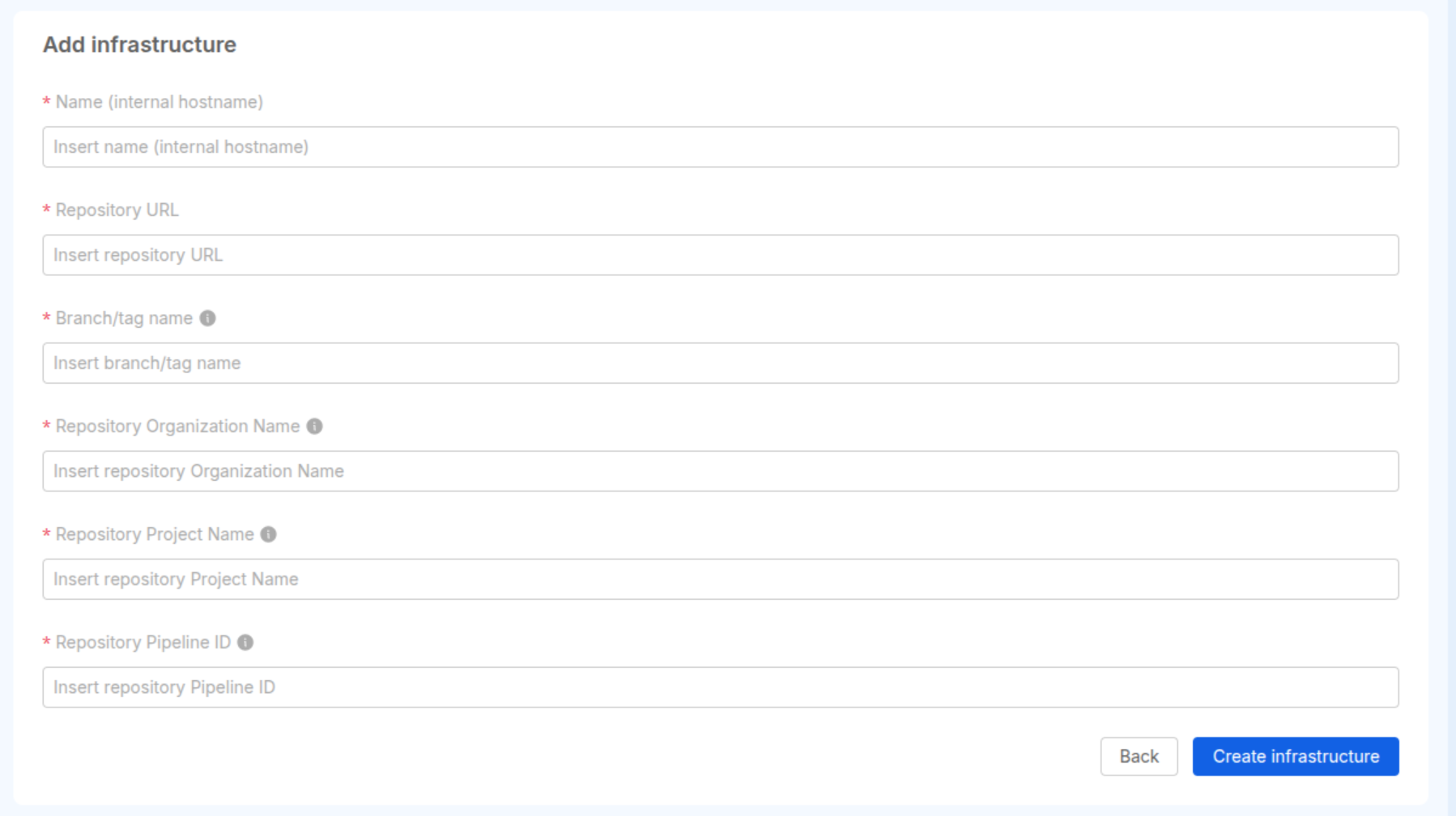 Add Infrastructure Component