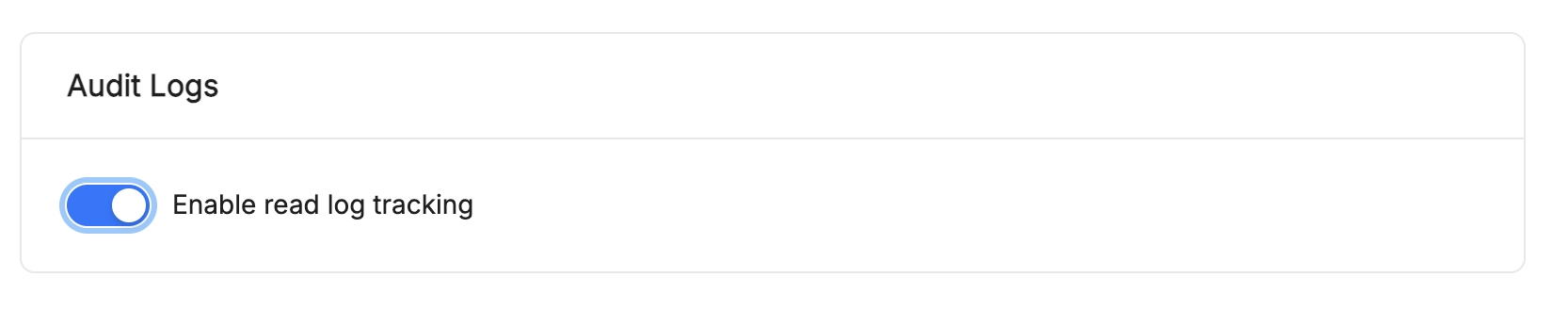 Audit Logs settings on an Item Type