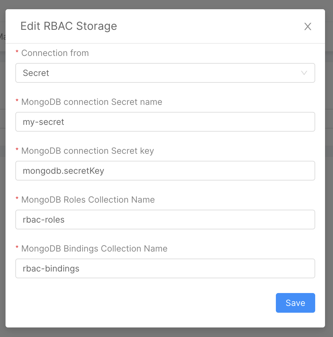 RBAC Storage with Secret