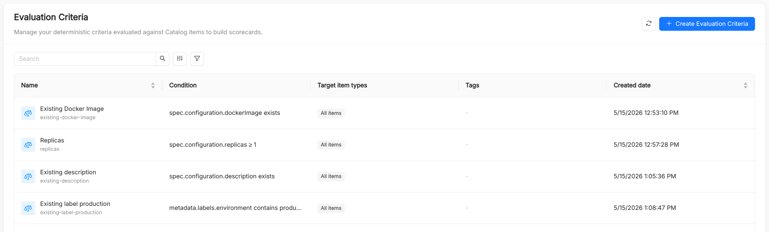 Catalog App Evaluation Criteria