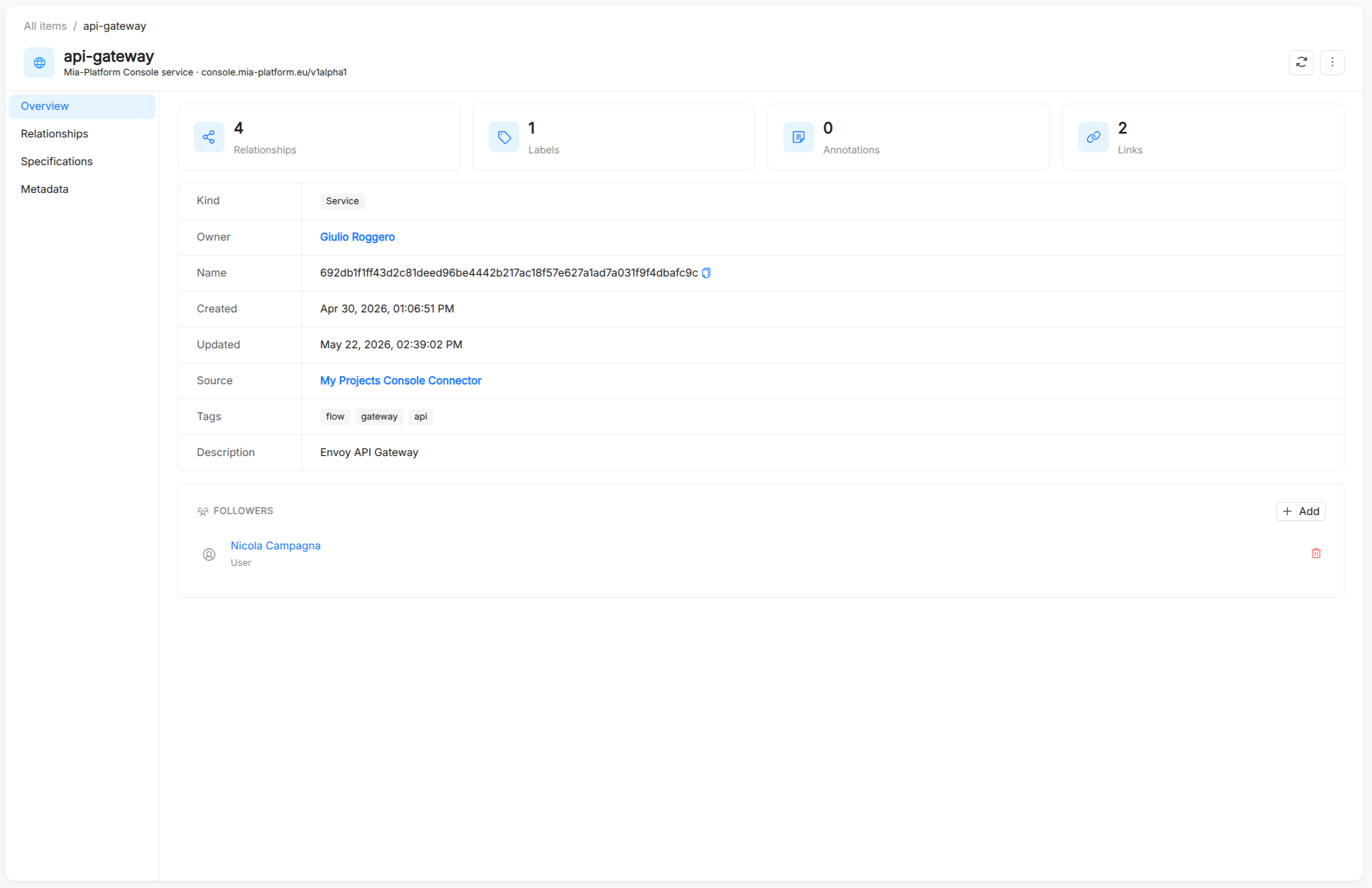 Catalog App Item Overview