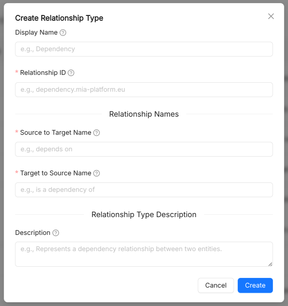 Catalog App Relationship Type Creation