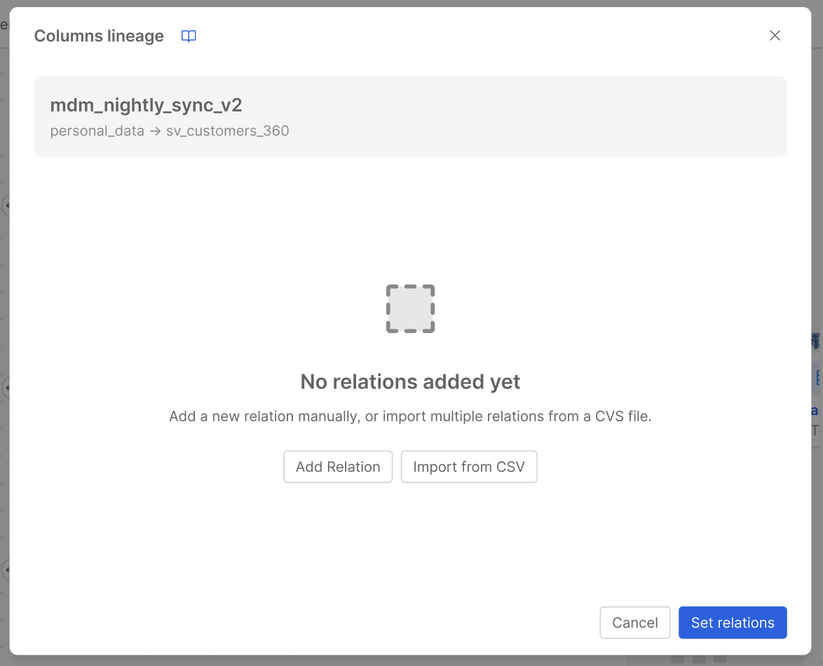 Column Lineage Import