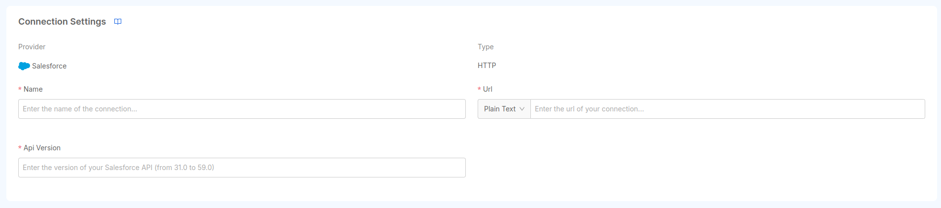 Salesforce Connection Form