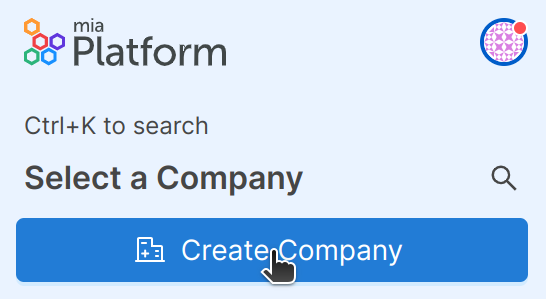create company button