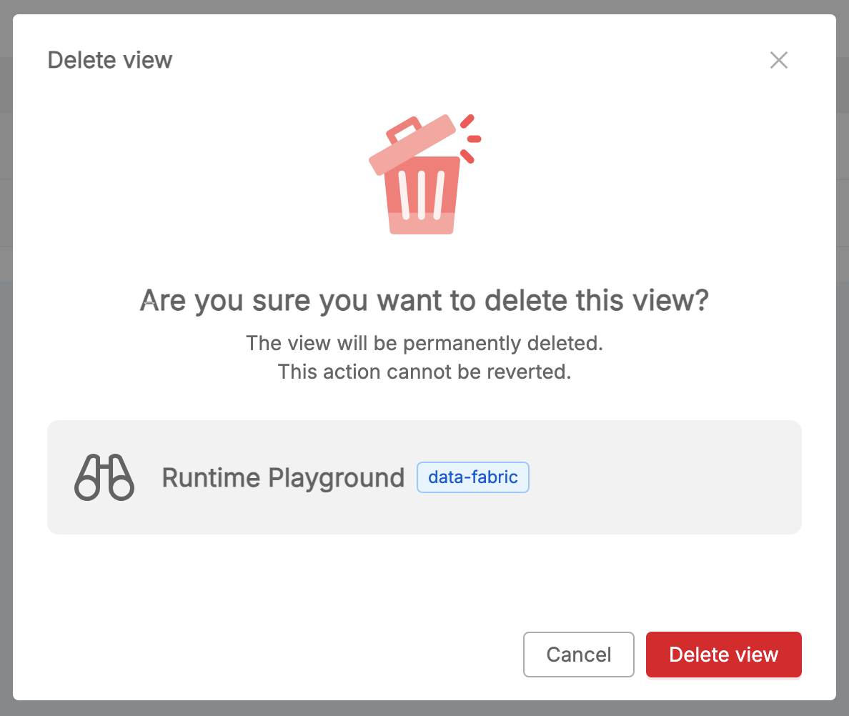 Delete Runtime View