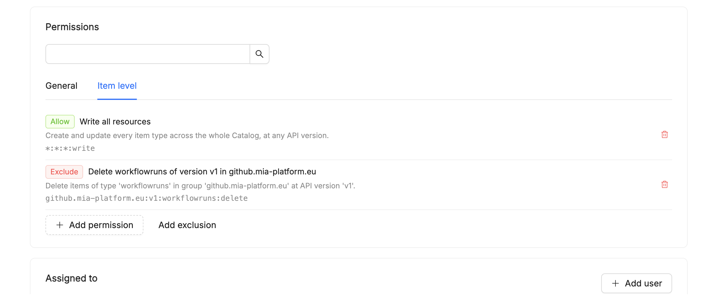 Item-level permissions