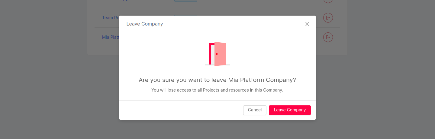 leave company modal