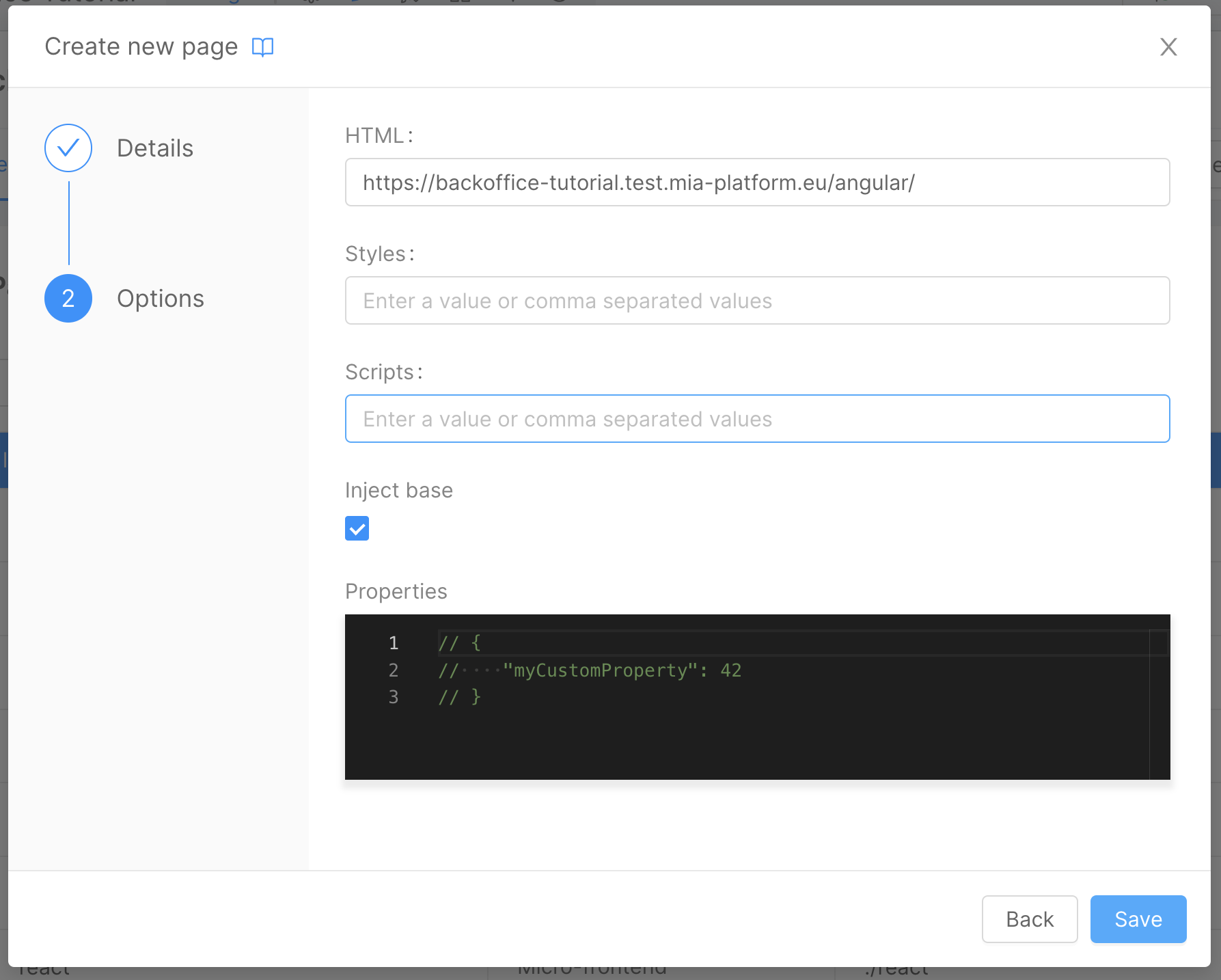 Create a new Microfrontend Composer Page using the Angular Microfrontend