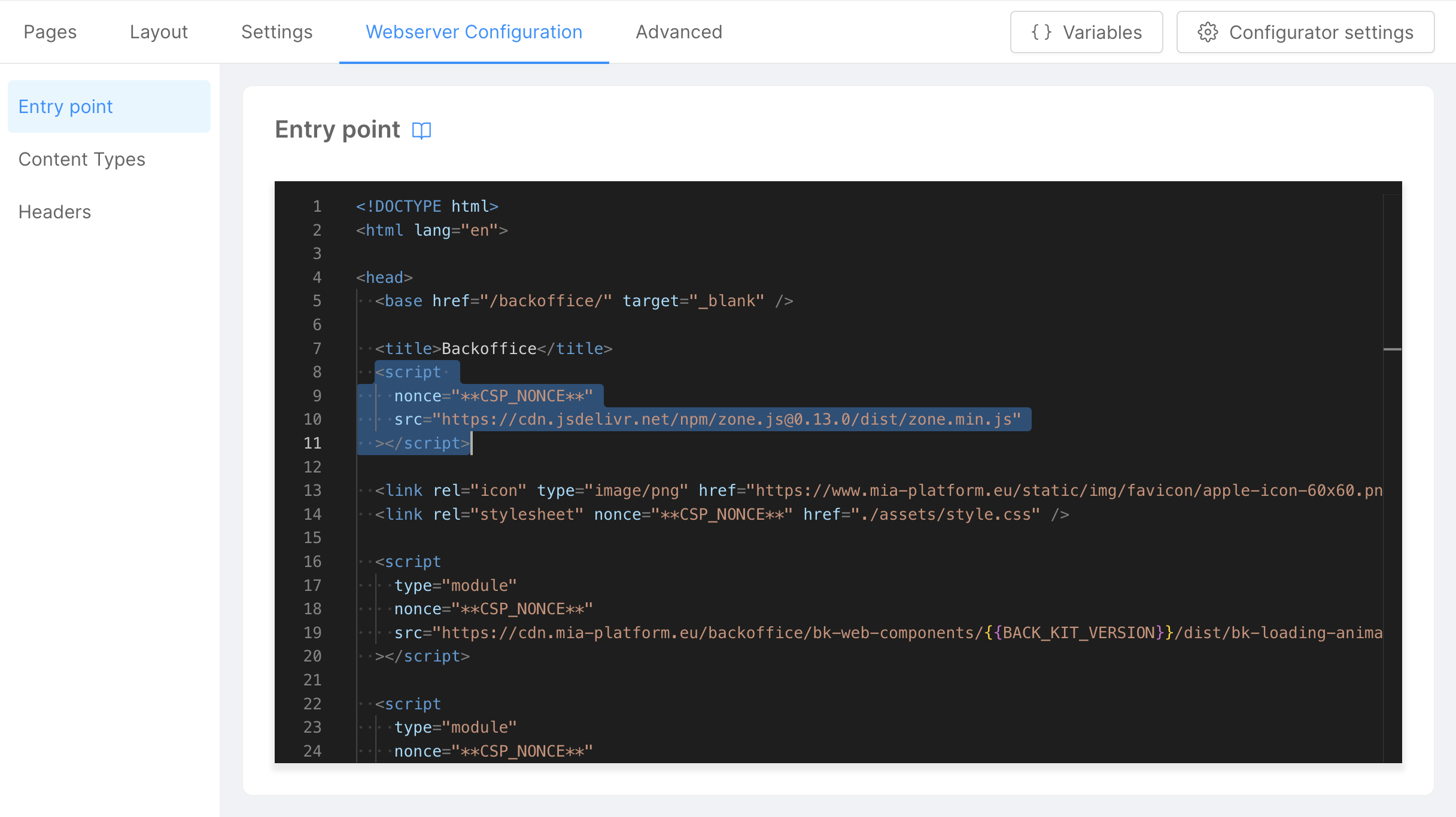 Add zone.js in Microfrontend Composer Webserver Configuration