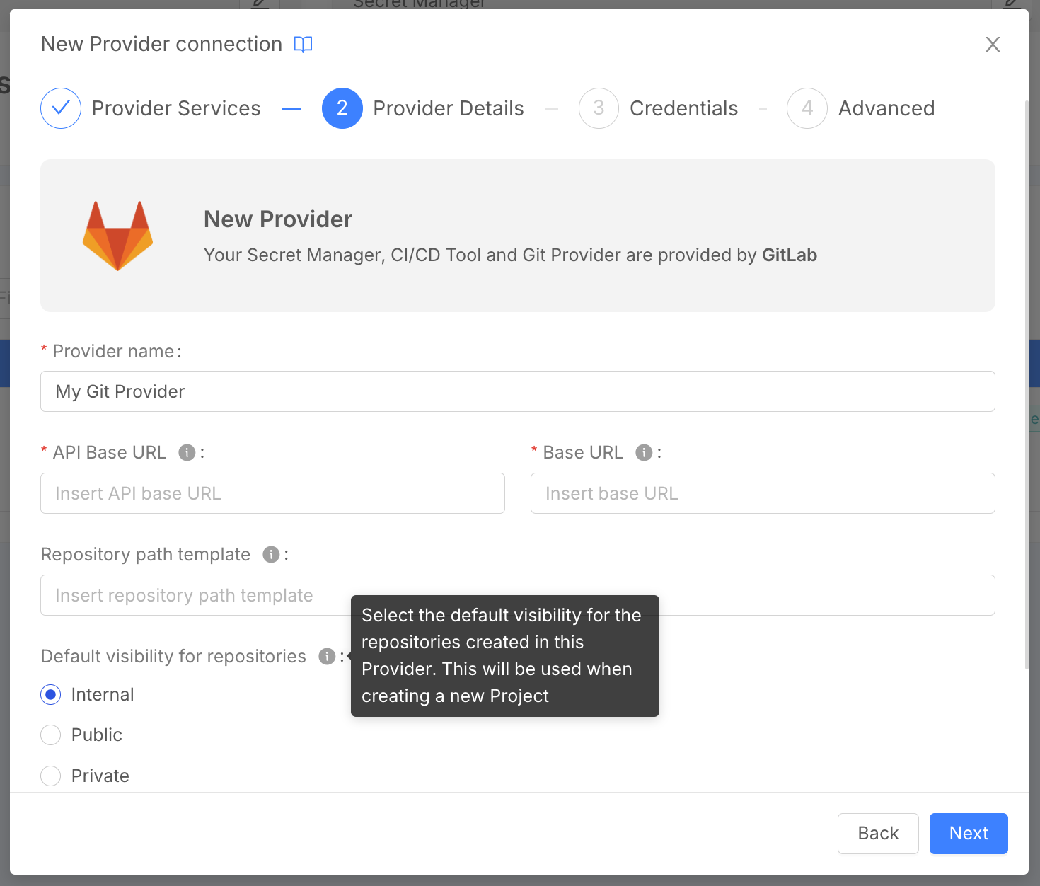 Provider Default Visibility