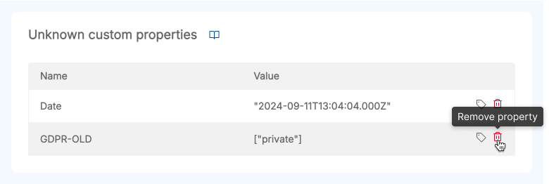 Remove unknown custom property