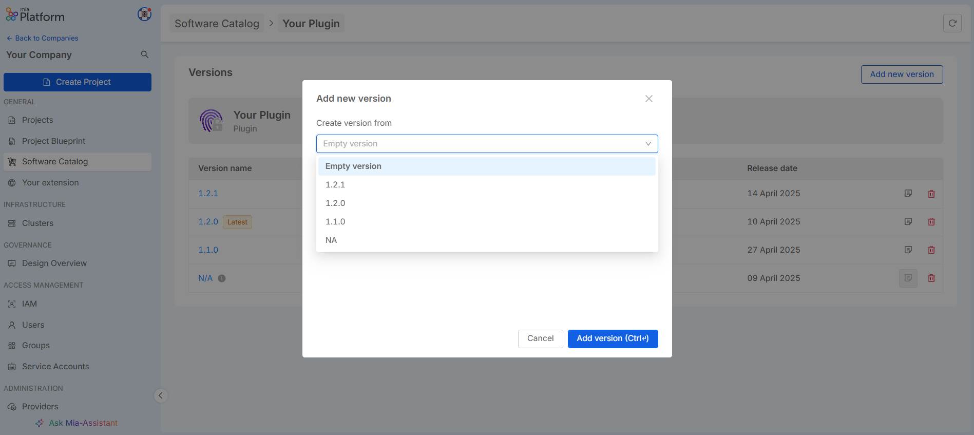 create new version